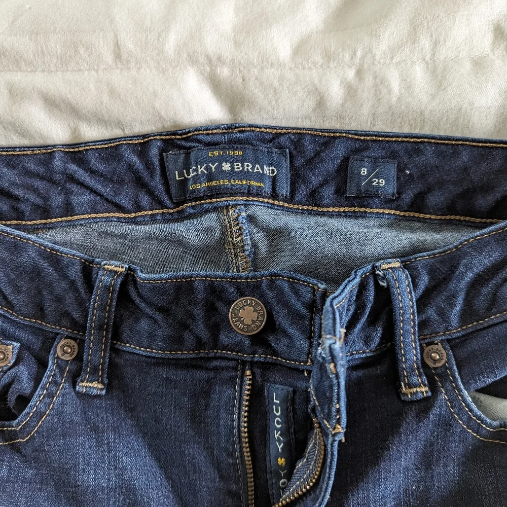 Lucky Brand Lolita Skinny Stretch Jegging 8 / 29 Faded Wash Blue Jean Mid Rise - Picture 4 of 8
